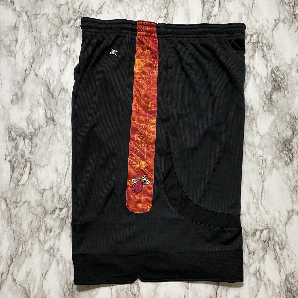 Zipway NBA Basketball Shorts Men's Miami Heat Size 3X Black Drawstring‎ Logo